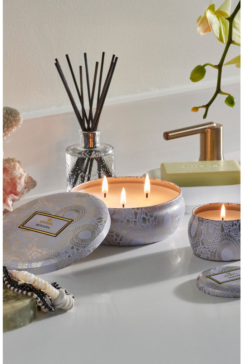 Mokara 3-Wick Tin Candle, Alternate, color, MOKARA