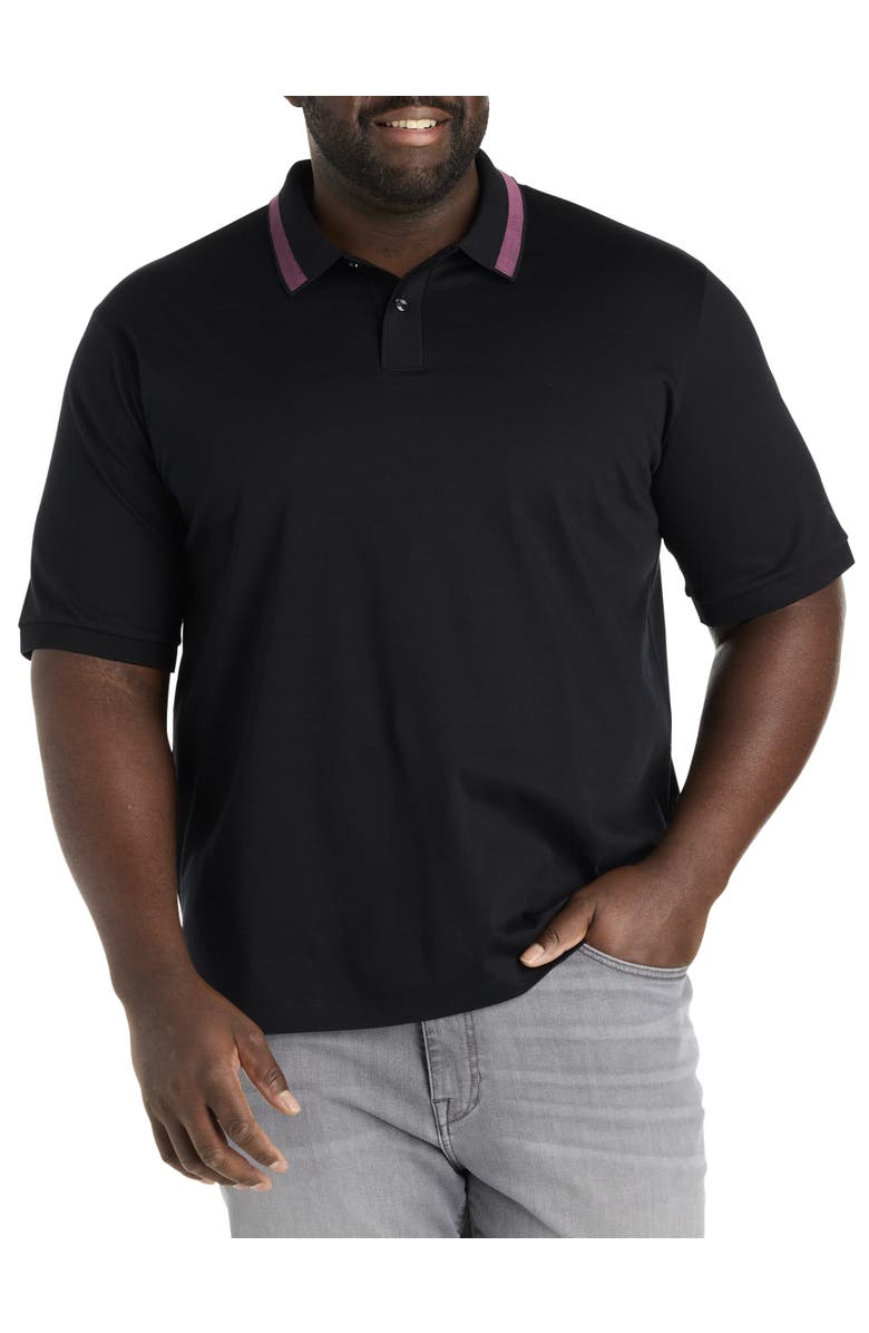 B+T Essentials Fit by Dxl Big & Tall Phillipson 199 Polo Shirt, Main, color, Black