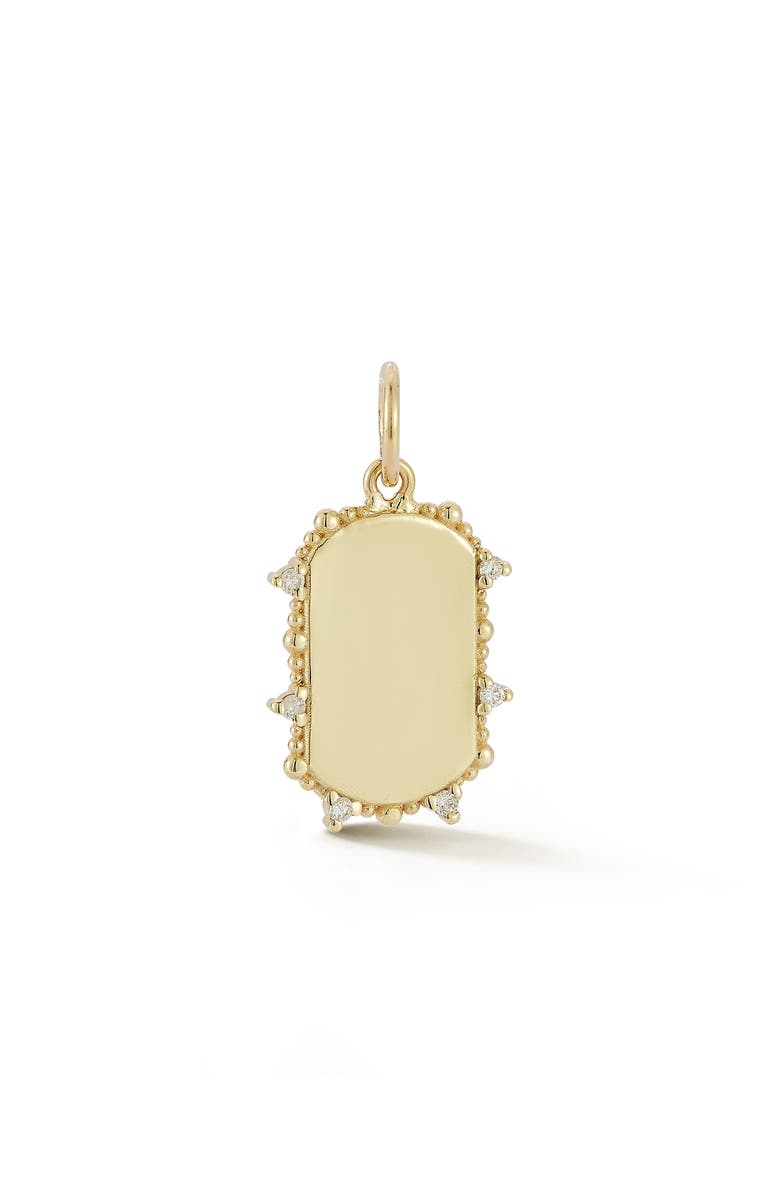 Ember Fine Jewelry Diamond Tag Charm, Main, color, Gold
