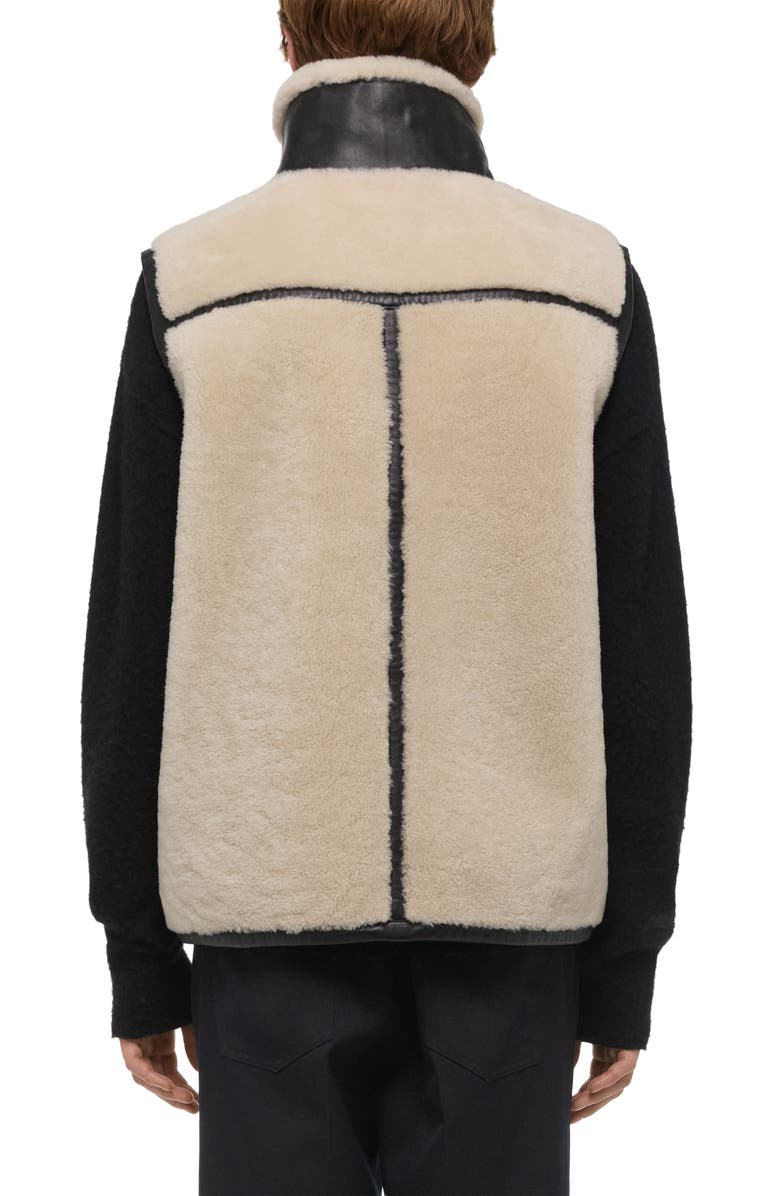 Helmut Lang Reversible Genuine Shearling Vest, Alternate, color, Cremello/ Black