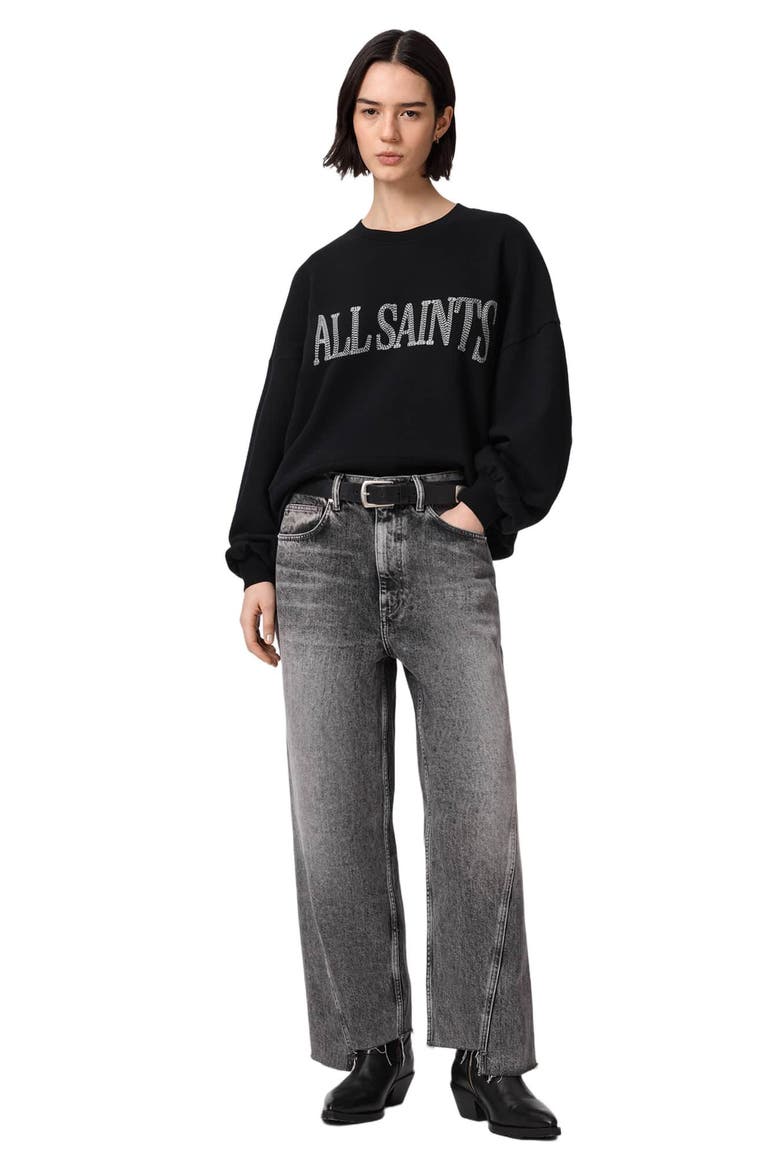 Dash Lila Oversize Cotton Sweatshirt, Alternate, color, WASHED BLACK