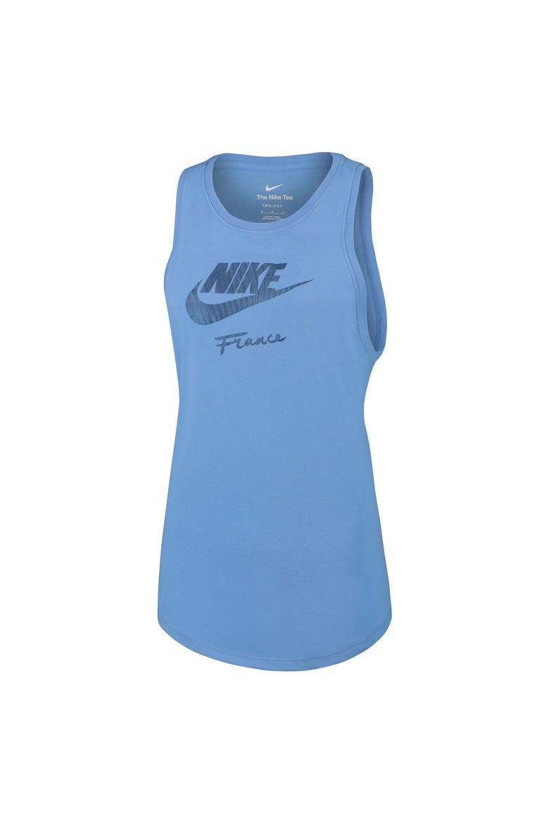 Women's Nike Blue France Women's National Team Futura Tank Top, Alternate, color, Blue