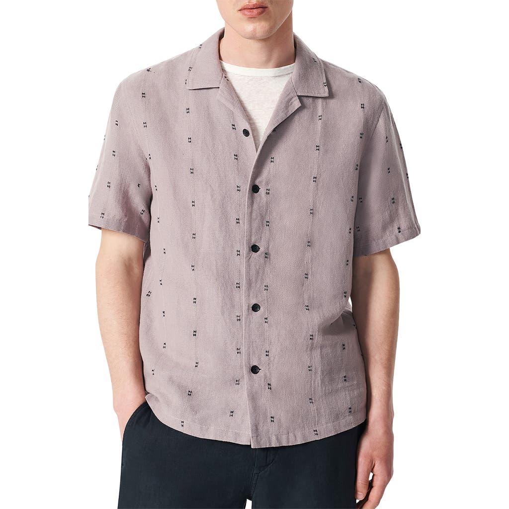 Rag & Bone Avery Camp-collar Embroidered Linen Shirt