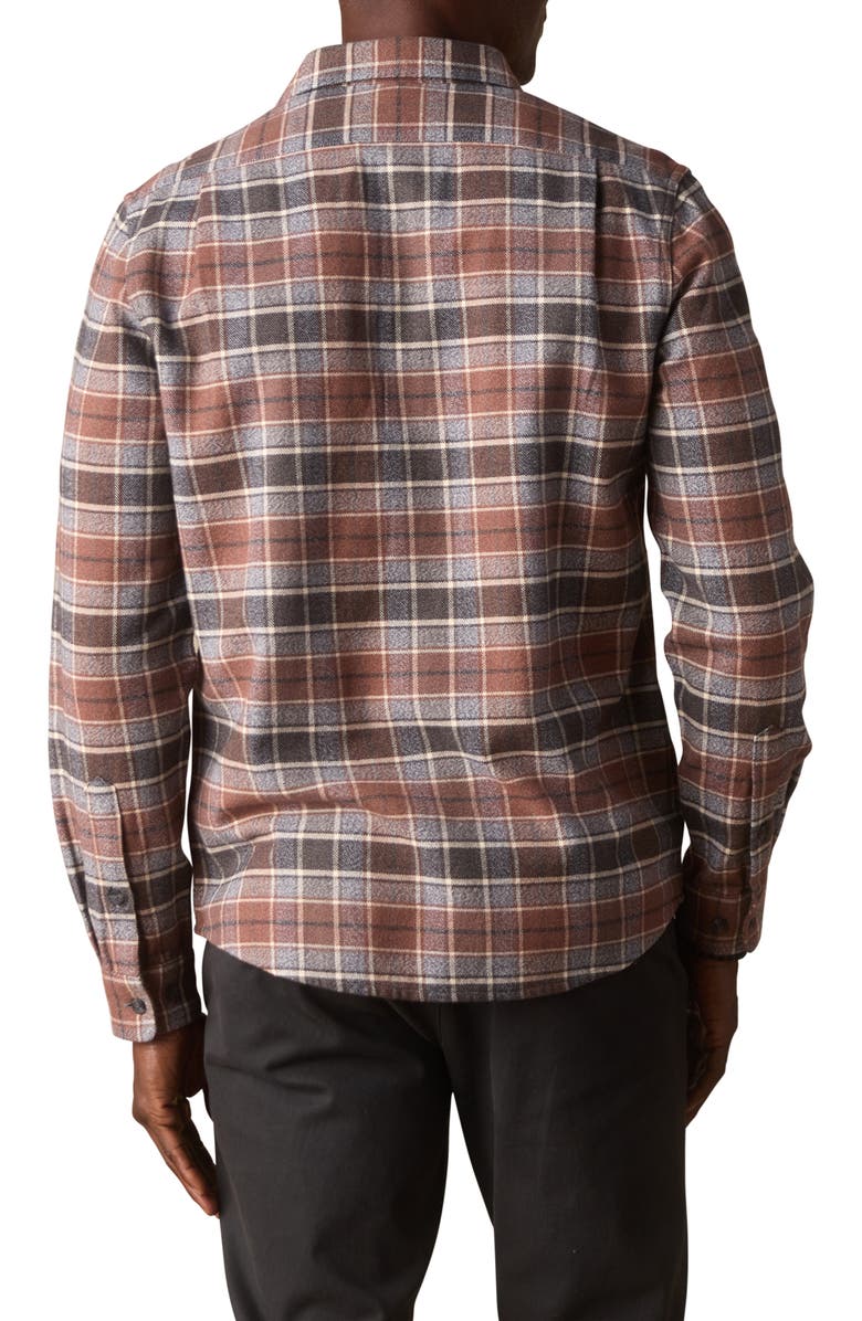 The Normal Brand Louis Heavyweight Flannel Overshirt, Alternate, color, Spiced Brandy