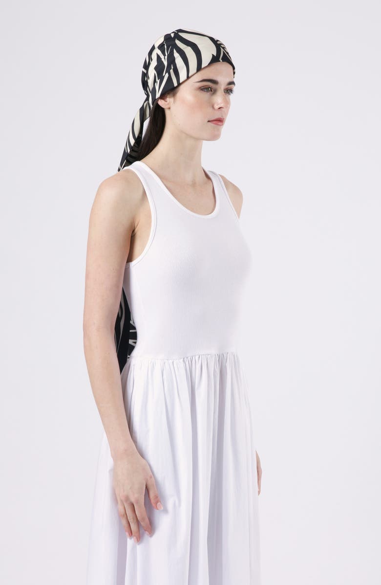 Eugenia Kim Gigi Satin Head Wrap, Alternate, color, Black/ Beige