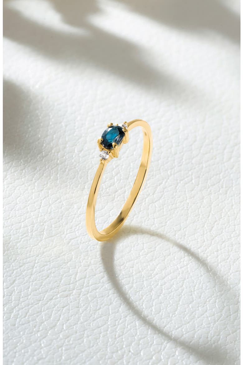 Oval & Round Gemstone Ring, Alternate, color, BLUE