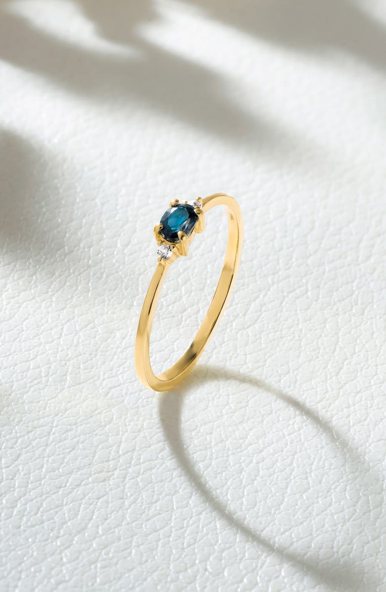 YS GEMS Oval & Round Gemstone Ring, Alternate, color, Blue