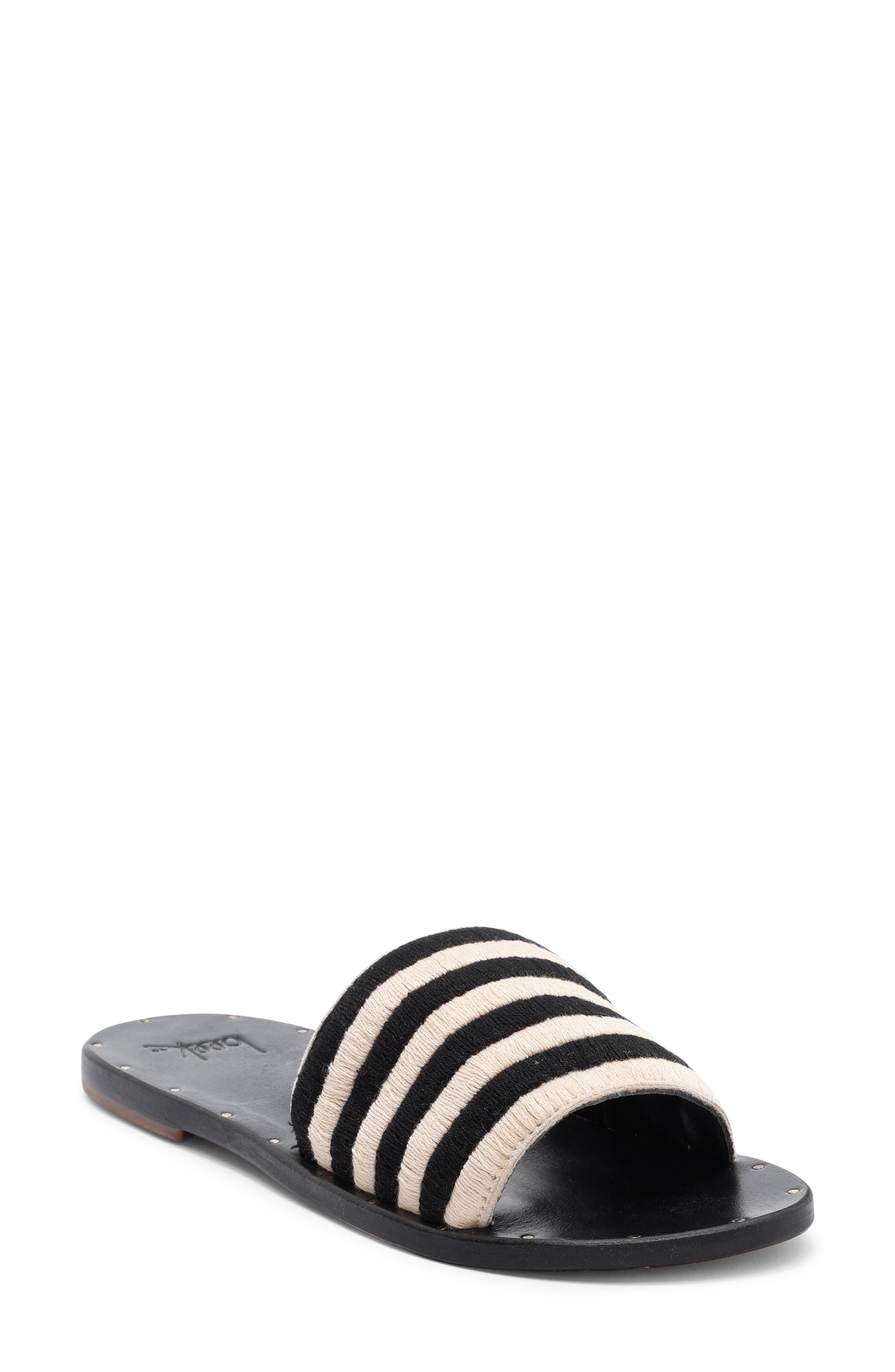 Beek Lovebird Slide Sandal, Main, color, Black Stripe