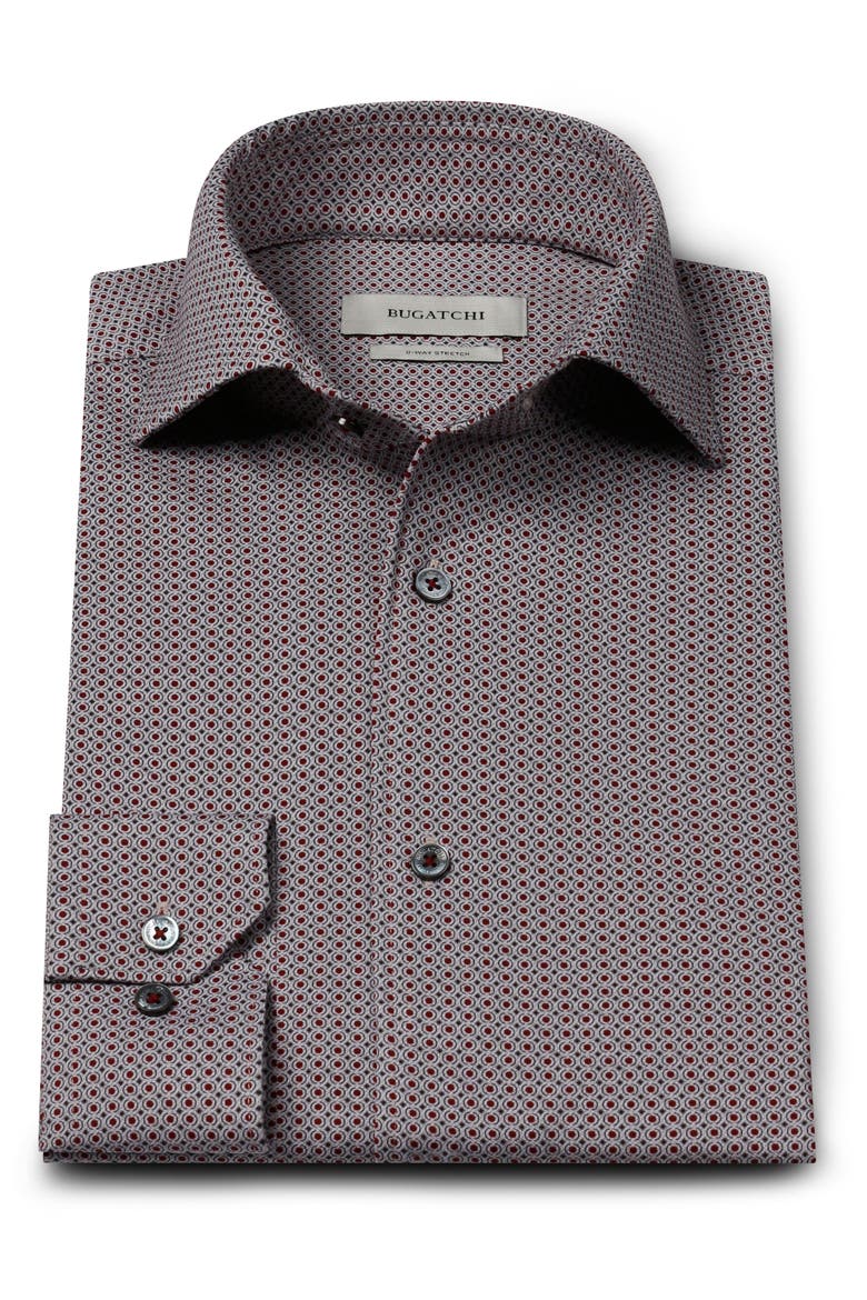 Devon OoohCotton® Print Button-Up Shirt, Main, color, BURGUNDY