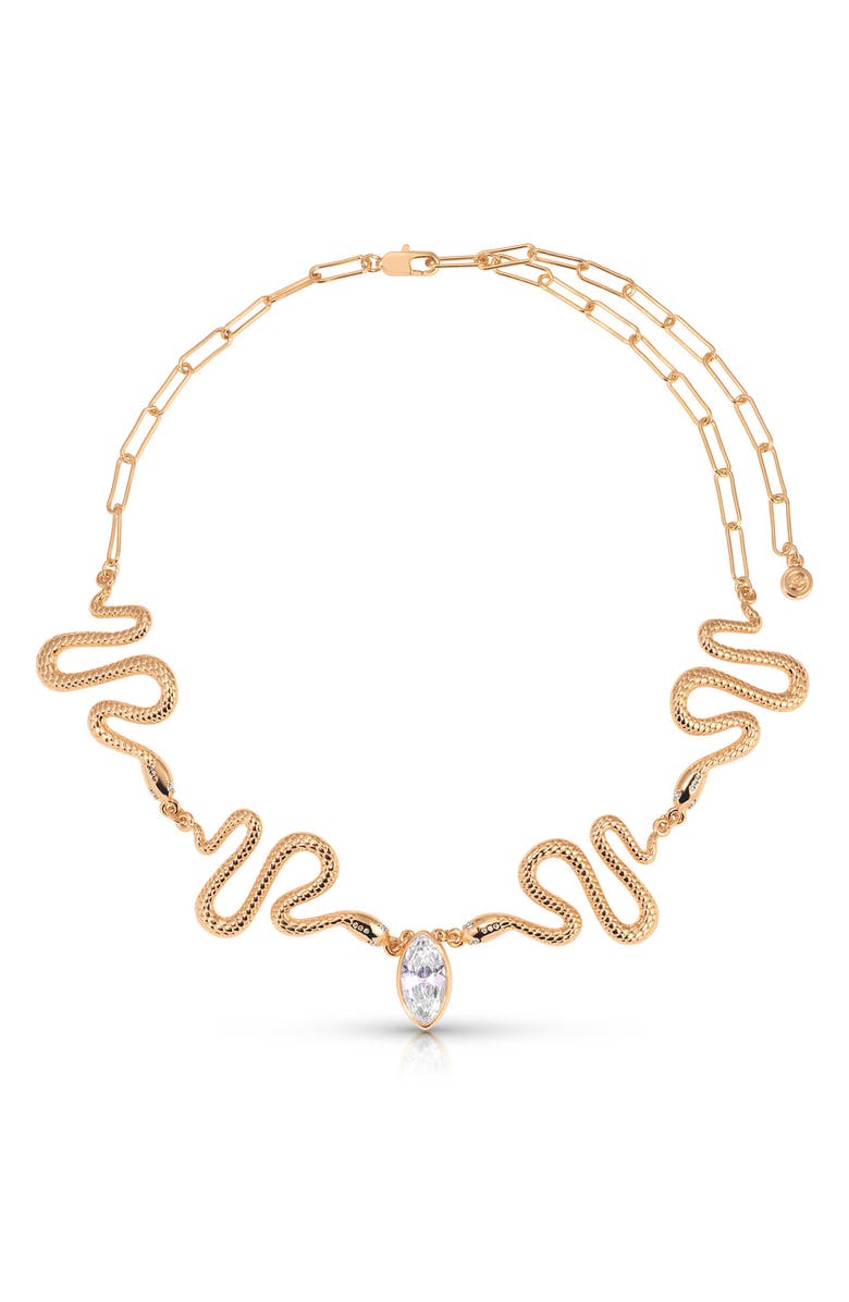 Ettika Serpentina Cubic Zirconia Choker Necklace, Main, color, Gold