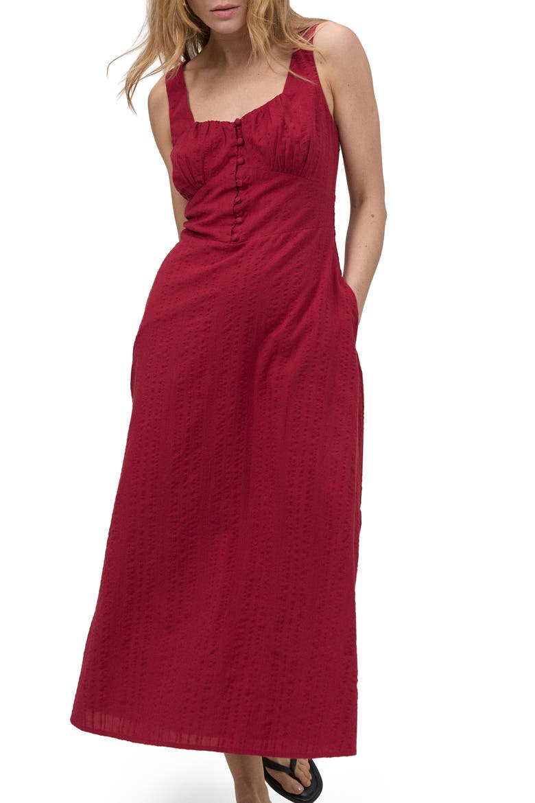 Melody Sweetheart Neck Midi Dress, Main, color, RED