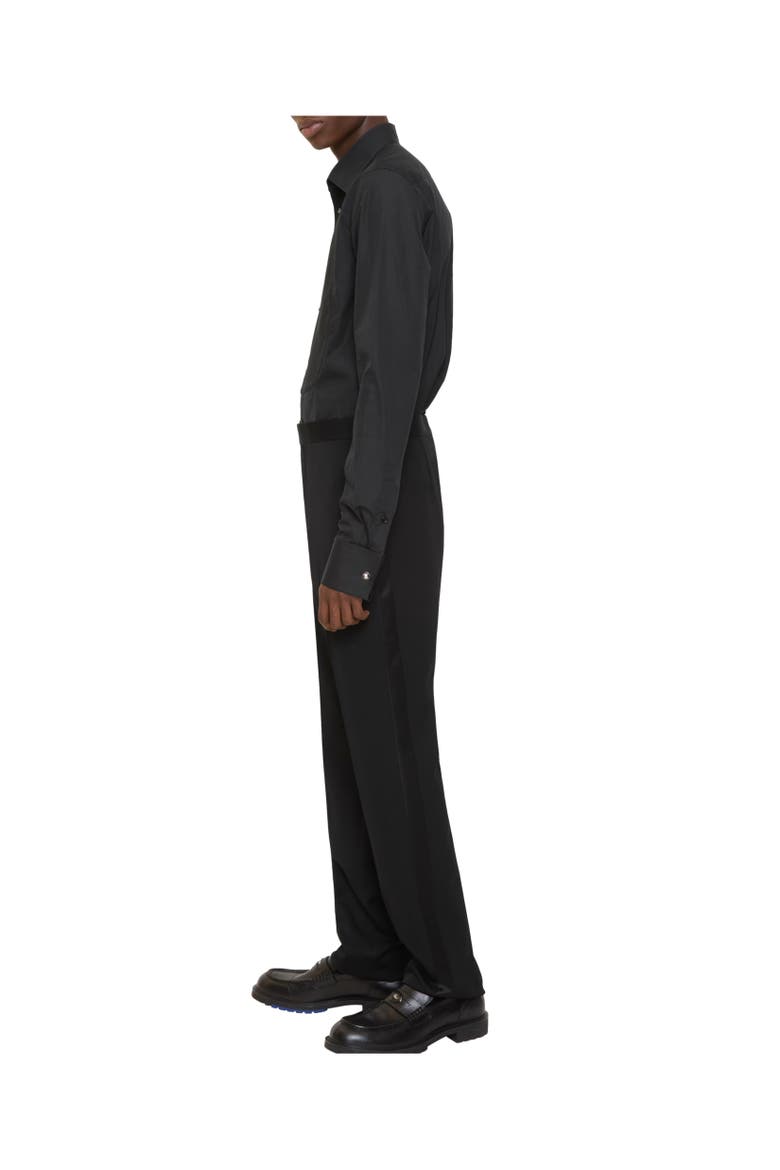 Grain de Poudre Wool Tuxedo Trousers, Alternate, color, Black