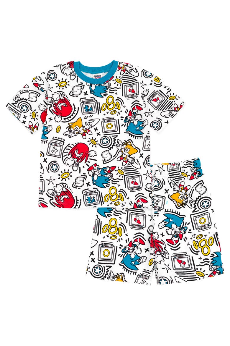 Sonic the Hedgehog 2-Piece Tee and Shorts Set, Main, color, Sonic Tails White