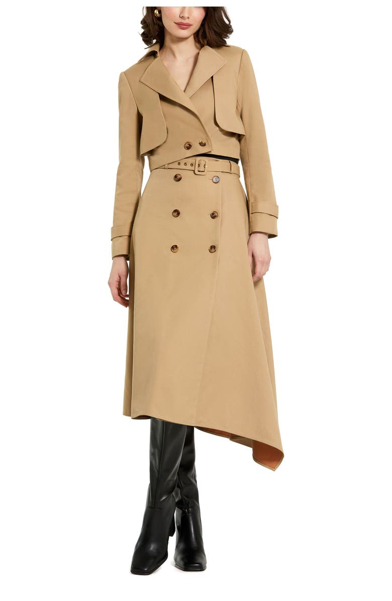 Mac Duggal Twill Cropped Tailored Jacket, Alternate, color, Taupe