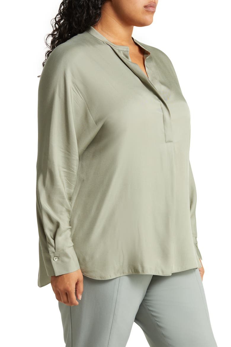 Silk Blend Blouse, Alternate, color, MOSS