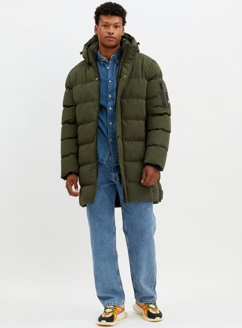 Point Zero Long Puffer In Olive