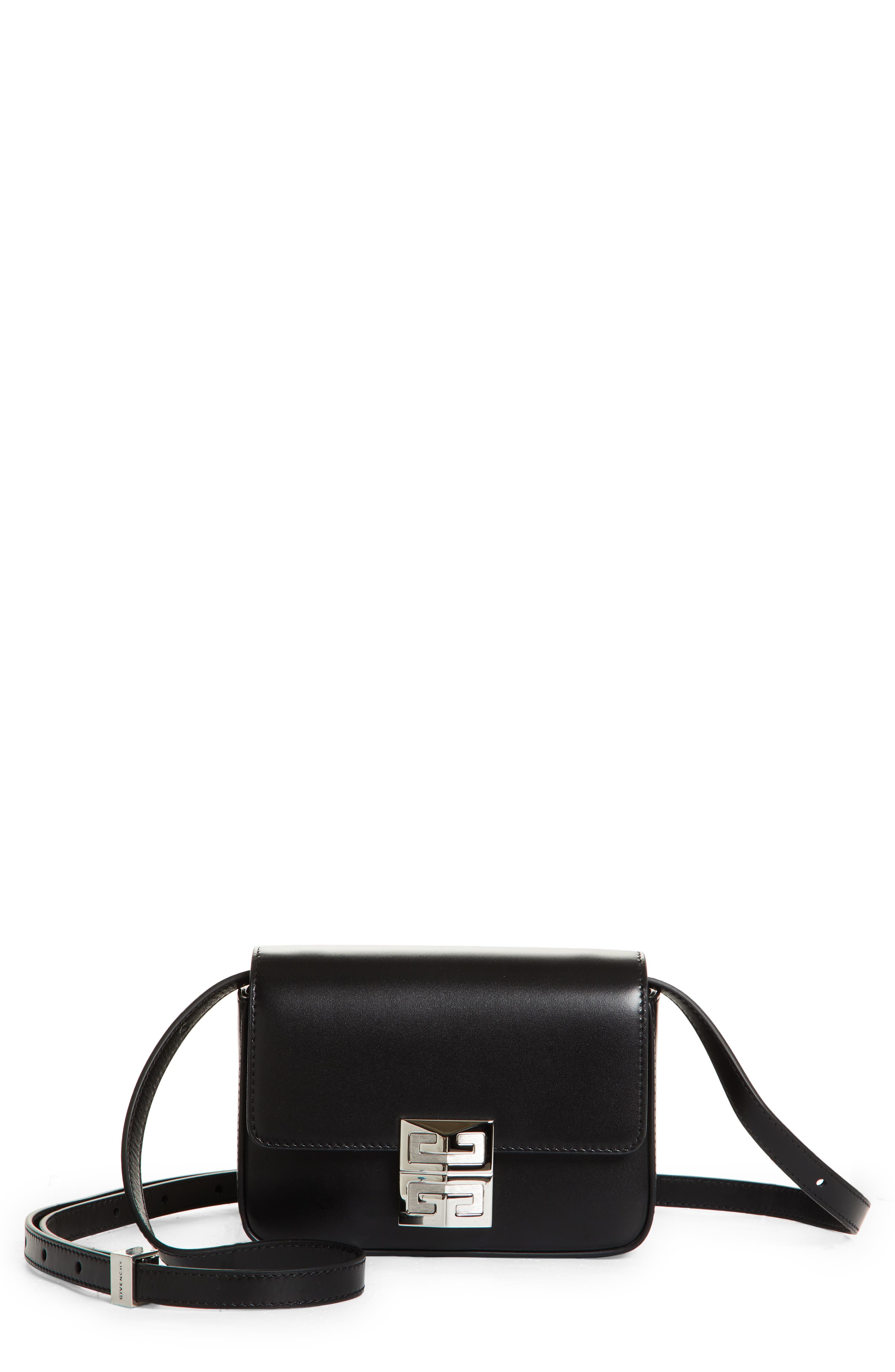 Givenchy Mini 4G Leather Crossbody Bag, Main, color, 