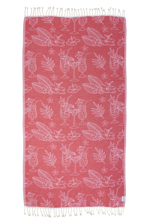 InfuseZen Tropical Drink Organic Turkish Towel in Red 