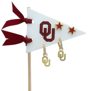 Color Shout University Of Oklahoma Pennant Pair Earring Set