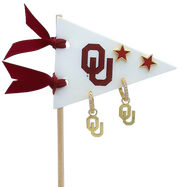 Color Shout University Of Oklahoma Pennant Pair Earring Set