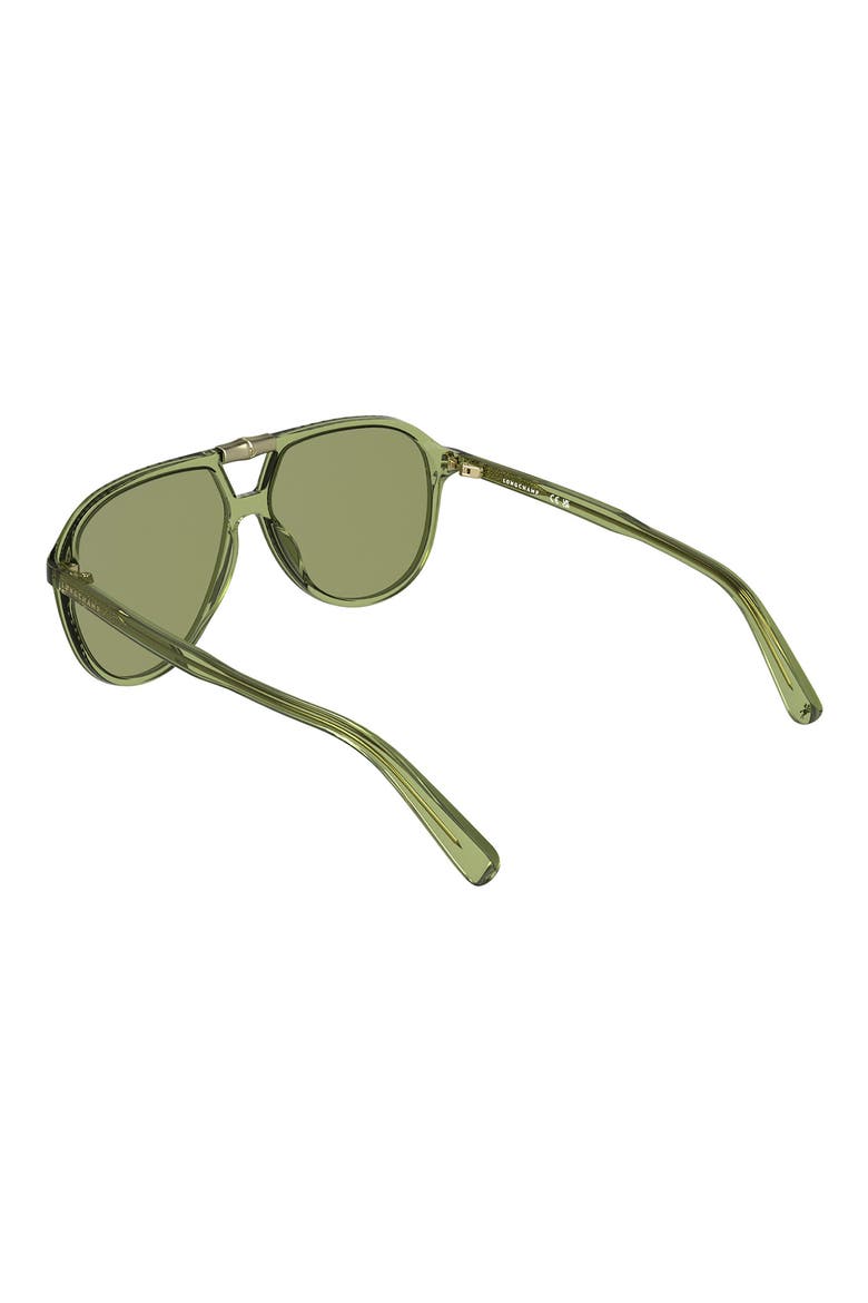 Roseau 58mm Aviator Sunglasses, Alternate, color, TRANSPARENT GREEN