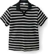 MANGO Textured Stripe Johnny Collar Polo