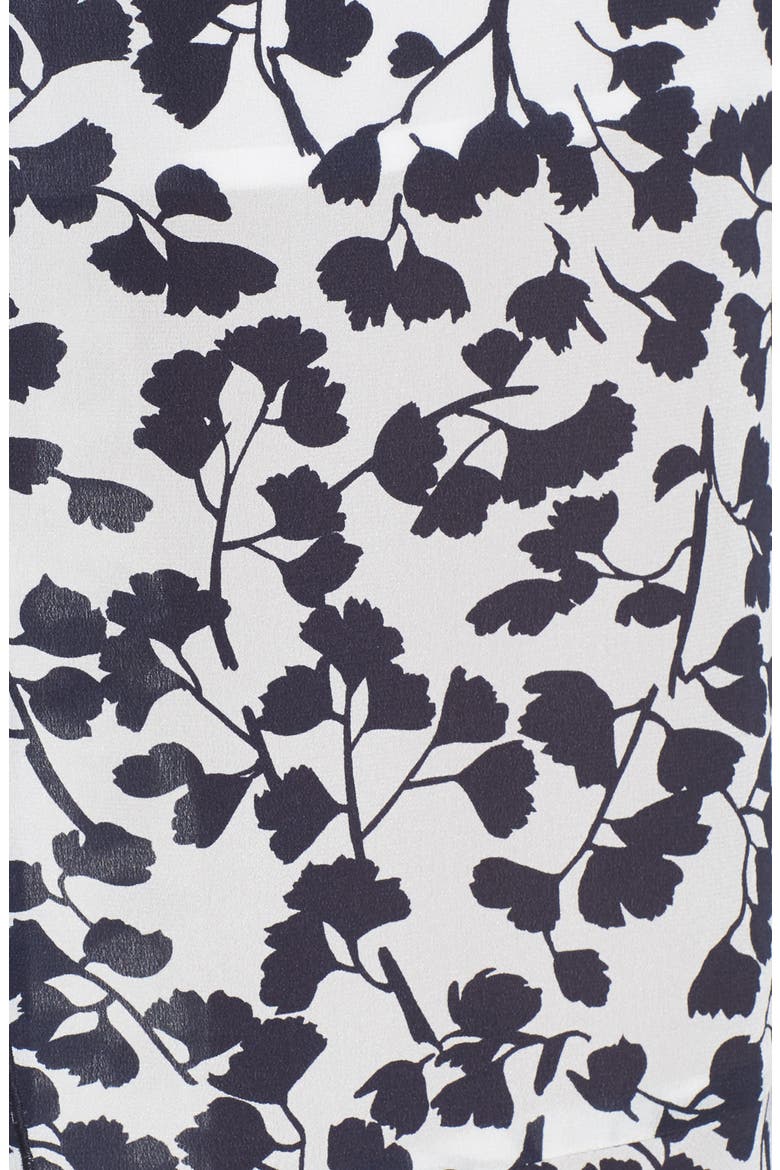 Ruffled Print Silk Skirt, Alternate, color, WHITE GINGKO LEAF