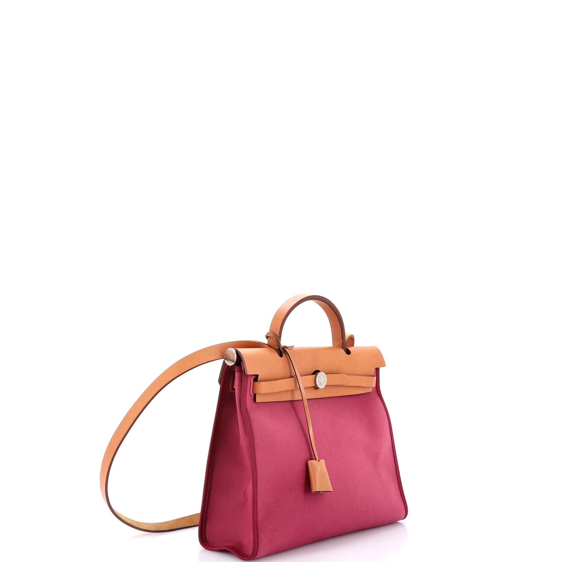 Pre-Owned Hermes Herbag Zip Leather and Toile 31, Alternate, color, Tosca