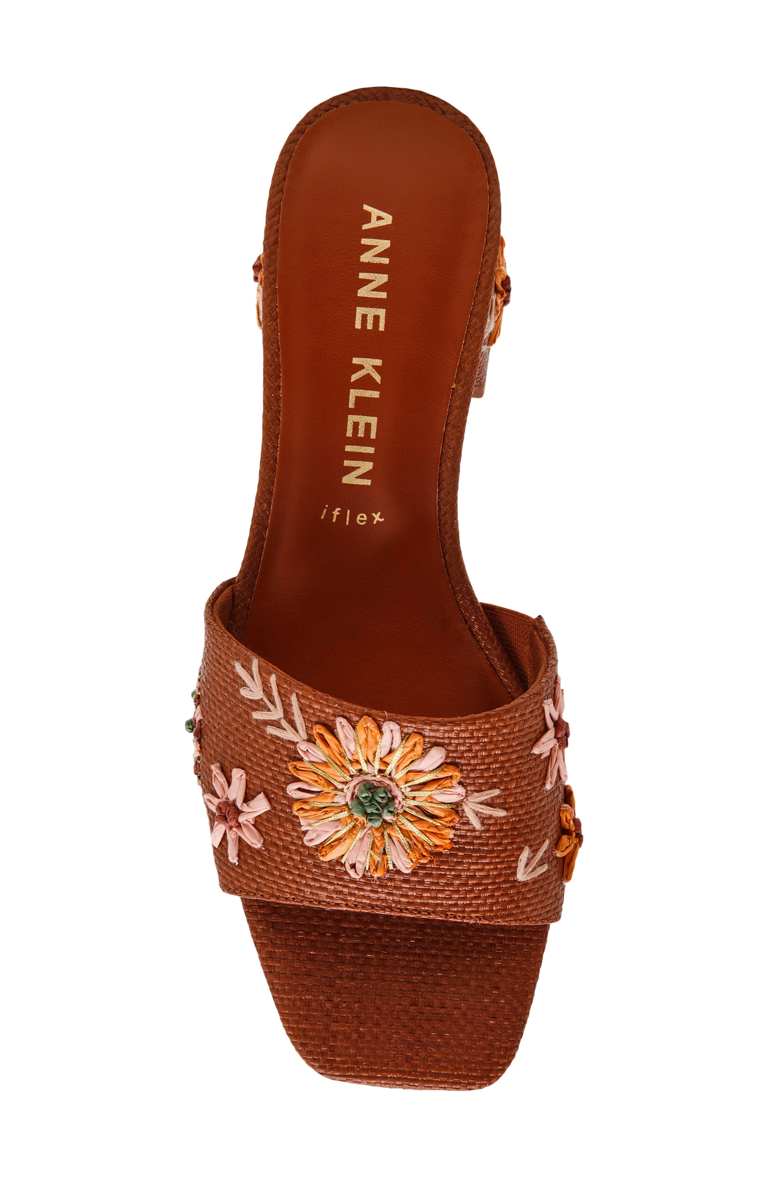 Anne Klein Dolls Block Heel Sandal, Alternate, color, Brown Raffia