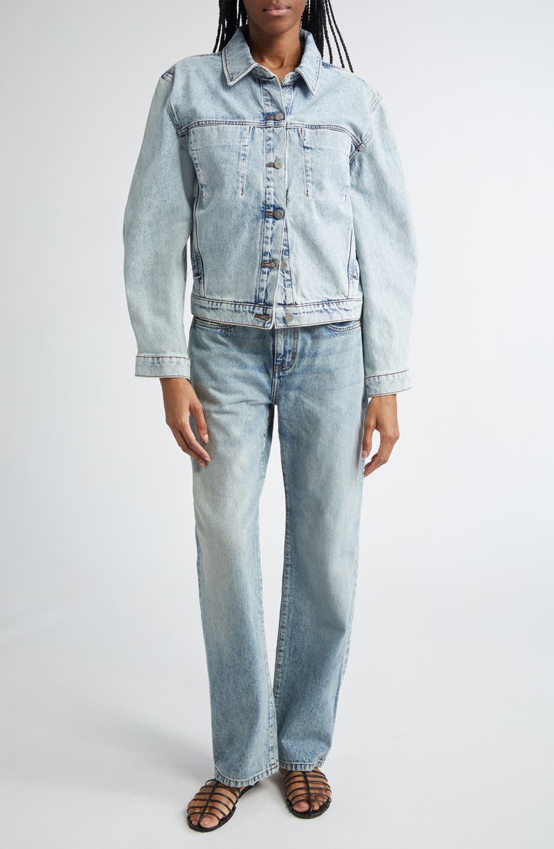 Proenza Schouler Lawrence Denim Jacket, Alternate, color, Classic Wash