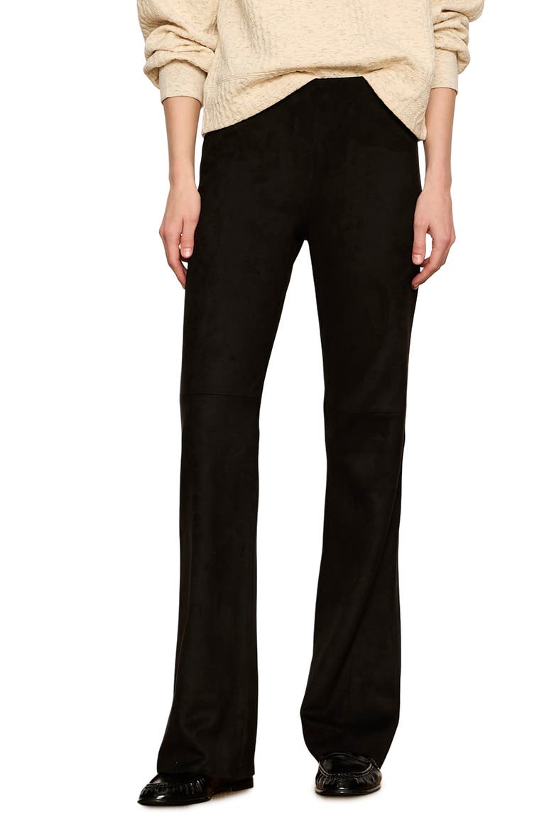 Sashay Faux Suede Pants, Main, color, BLACK