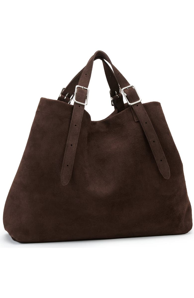 Ezra Arthur Dakota Nubuck Suede Leather Tote Bag, Alternate, color, Cocoa