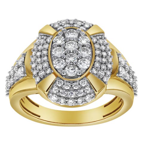 Colosseum 14K Yellow Gold Diamond Men Statement Ring - 1.83ct.