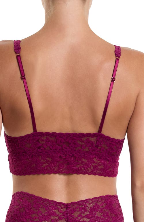 Hanky Panky V-neck Retro Lace Bralette In Brown