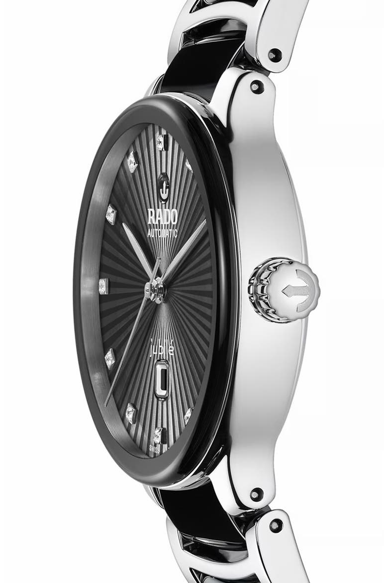 Centrix Diamond Ceramic Bracelet Watch, Alternate, color, BLACK
