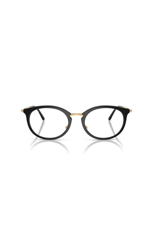 Ray Ban Ray-ban 51mm Oval Optical Glasses In Black