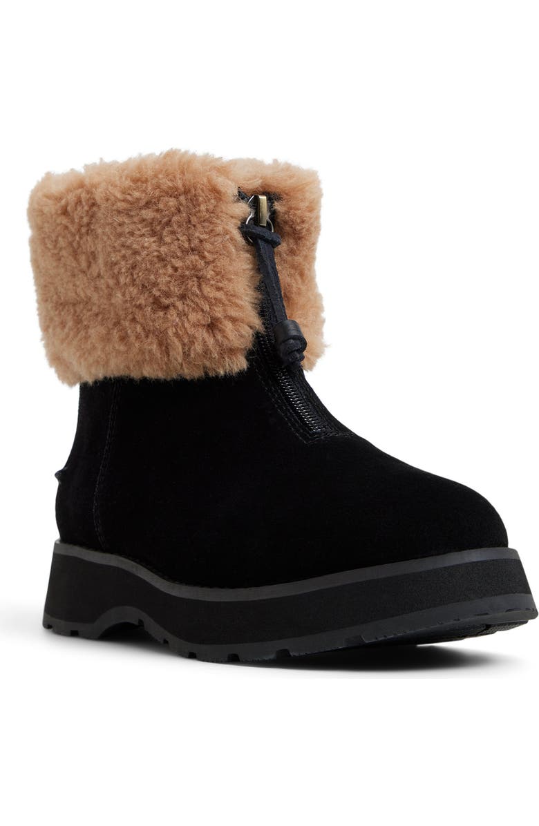 Sperry Newbury Zip Genuine Shearling Trim Boot, Main, color, Black