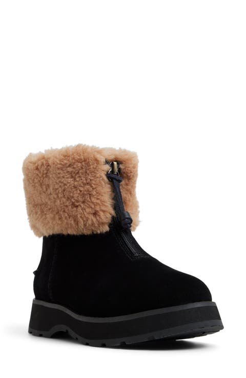 Newbury Zip Genuine Shearling Trim Boot (Women)