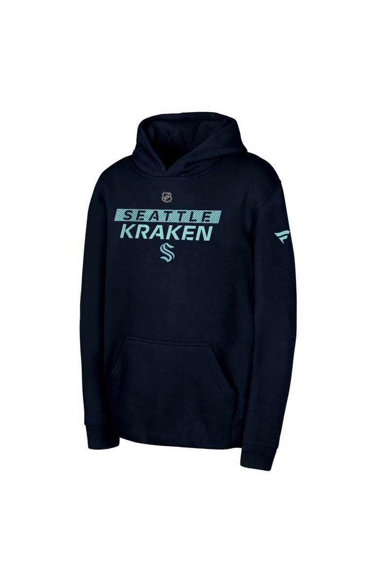 Outerstuff Youth Deep Sea Blue Seattle Kraken Authentic Pro Wordmark Fleece Pullover Hoodie, Main, color, Navy