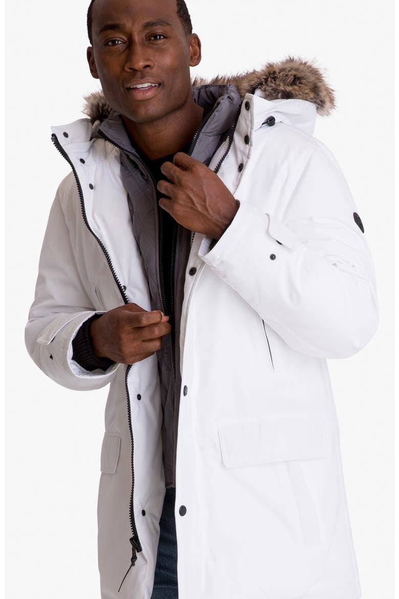 Water Resistant Snorkel Parka with Faux Fur Trim, Alternate, color, WHITE