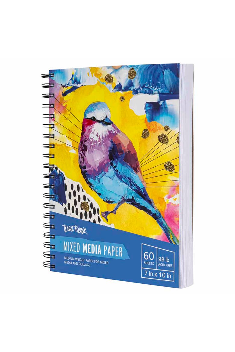 Mixed Media Paper Pad 60 Sheets, Alternate, color, Multicolored
