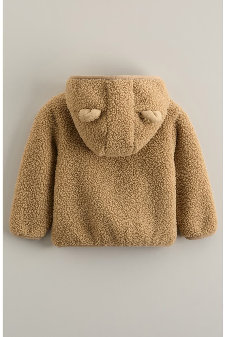 Cozy Hooded Zip Jacket, Alternate, color, TAN STOCK