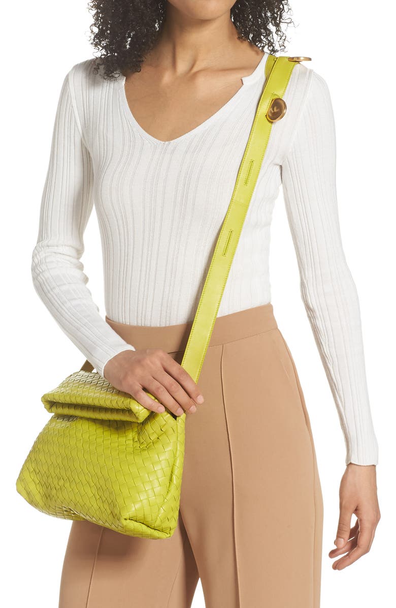 Bottega Veneta The Fold Padded Intrecciato Leather Crossbody Bag, Alternate, color,