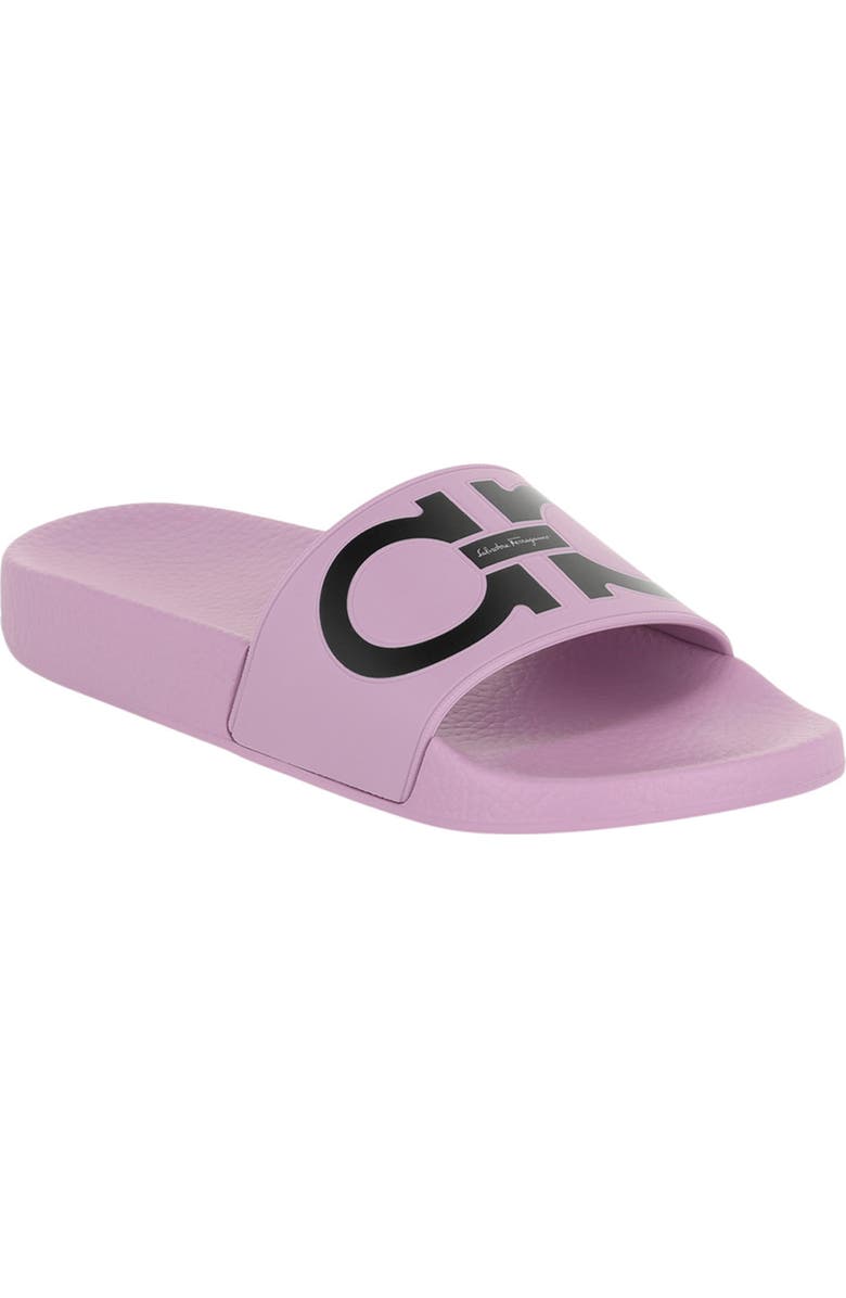 FERRAGAMO Groovy Gancini Slide Sandal, Main, color, Pink