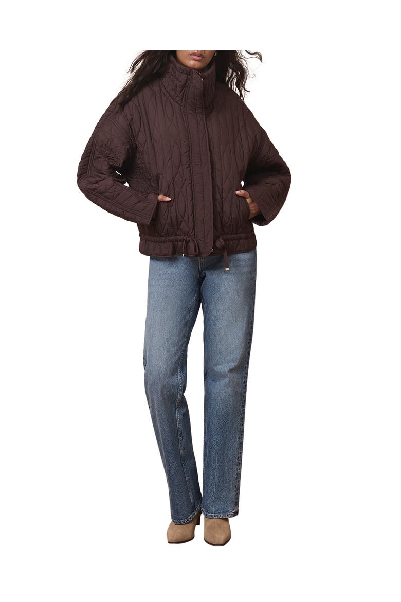 Quilted Peplum Jacket, Main, color, Burgundy