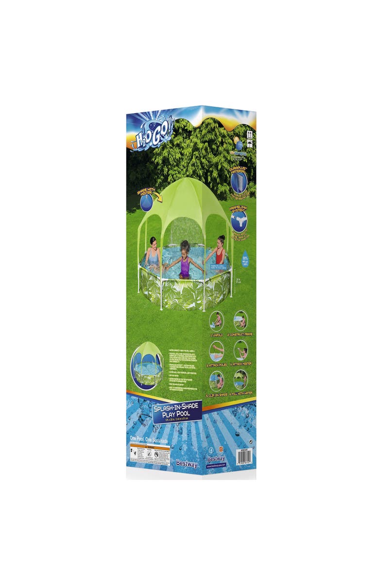 H2OGO! Splashinshade Play Pool 8' X 20" 446 ,Uv Safe Shade Cover W/ Water Mister, Alternate, color,
