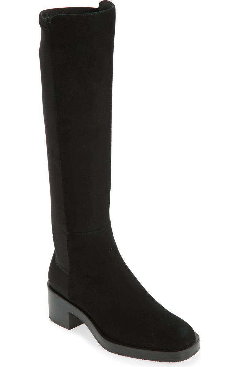 Stuart Weitzman Effortless Stretch Back Boot, Main, color, Black Suede