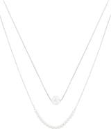 Bearfruit Jewelry 18K Gold Plated Sterling Silver Perfect Pearl Pair Necklace Set Gift Idea