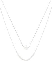 Bearfruit Jewelry 18K Gold Plated Sterling Silver Perfect Pearl Pair Necklace Set Gift Idea