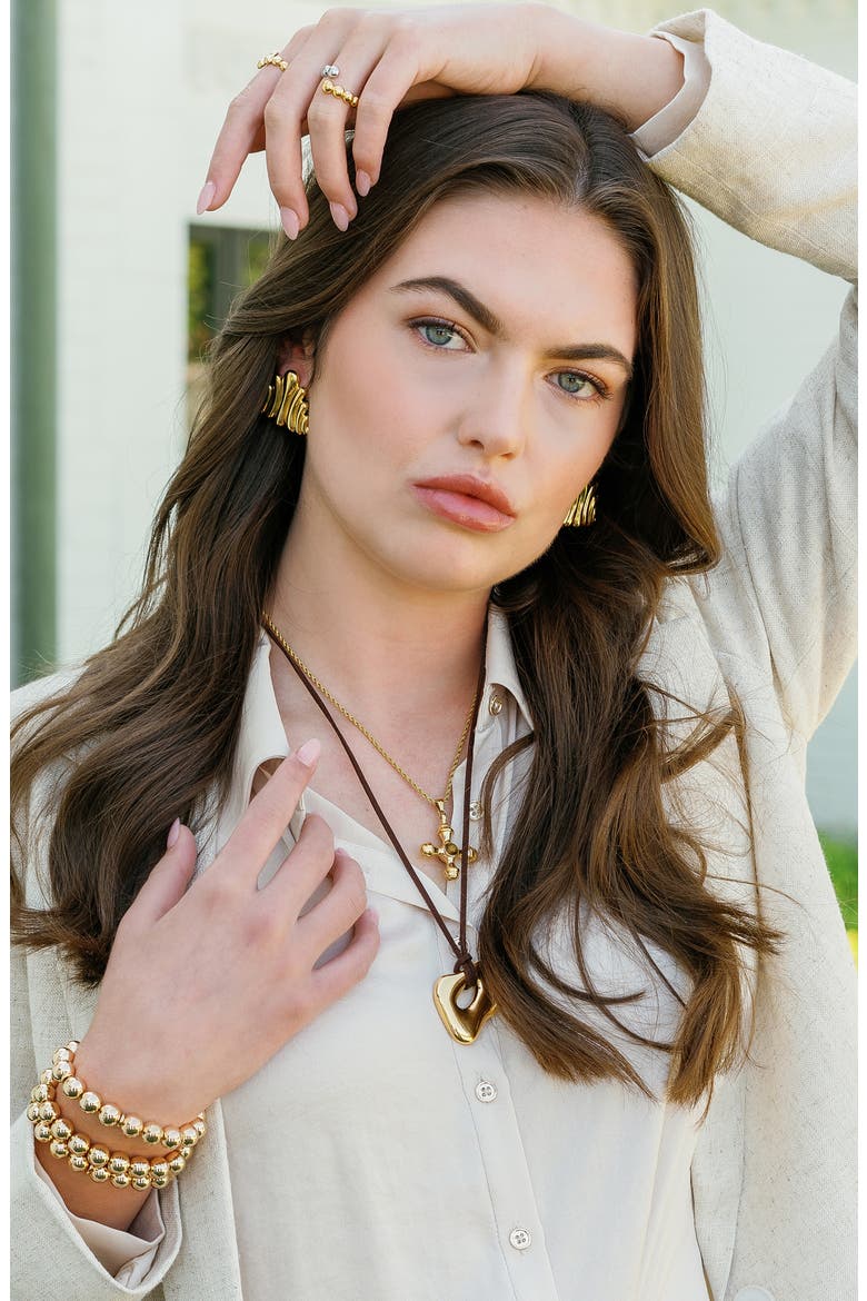 Macie Pendant Necklace, Alternate, color, BROWN